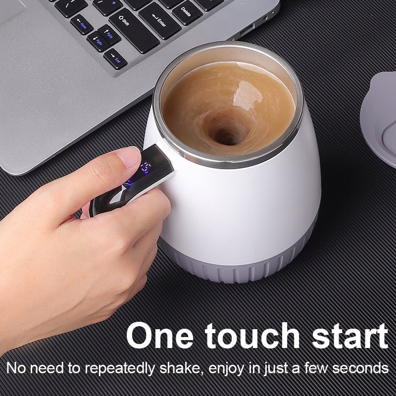 Automatic Magnetic Stirring Coffee Mug with Temperature Display - 316 Stainless Steel Self Stirring Mug - MeeToYo Home Appliance Factory Shop