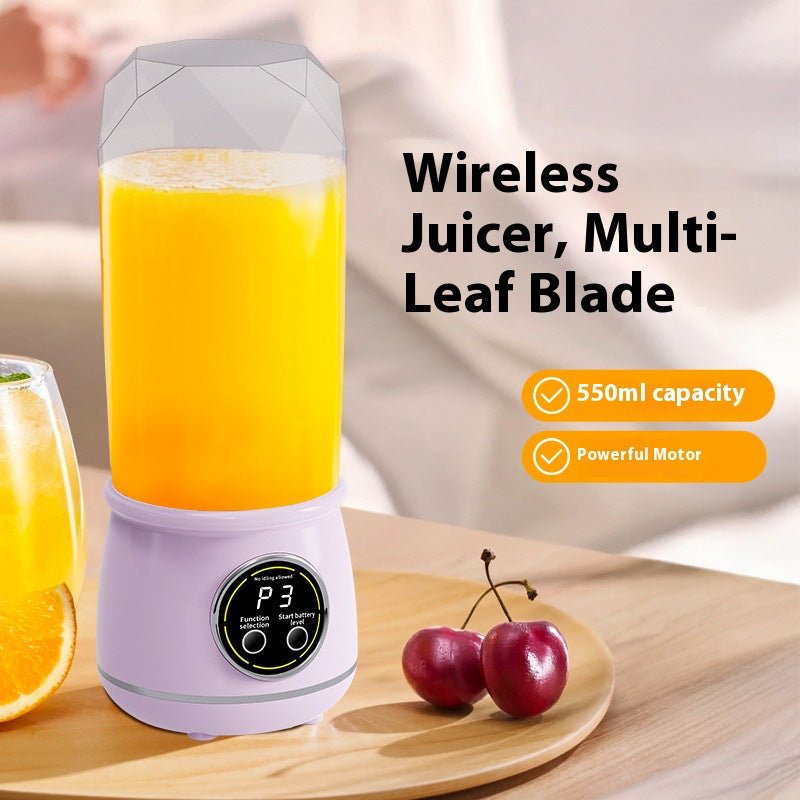 Portable Rechargeable Blender Cup - 550mL, 10 - Blade Ice Crusher, Cordless Juicer with Travel Lid for Home/Outdoor/Gym - MeeToYo Home Appliance Factory Shop