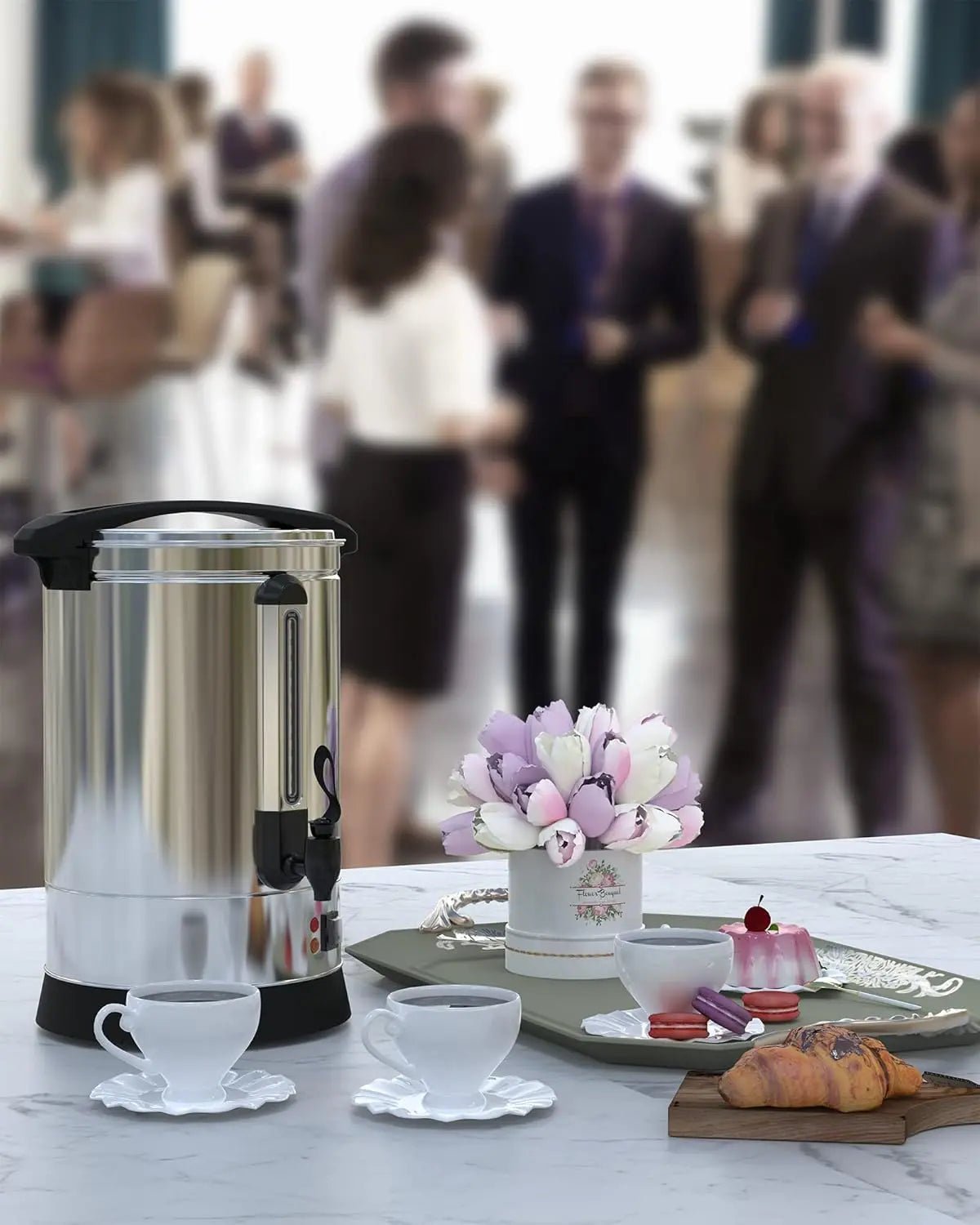 100 Cup Commercial Coffee Urn - 14L Stainless Steel Coffee Maker