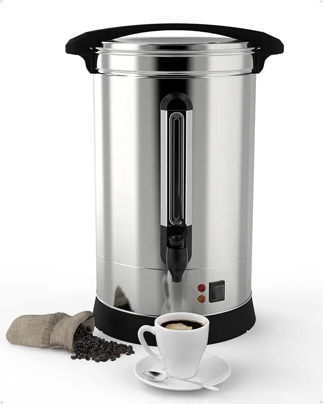 100 Cup Commercial Coffee Urn - 14L Stainless Steel Coffee Maker