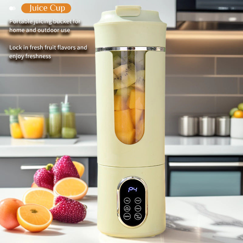 2-in-1 Portable Rechargeable Blender Cup - 600mL, 12-Blade Ice Crusher, Cordless Juicer for Home & Outdoor
