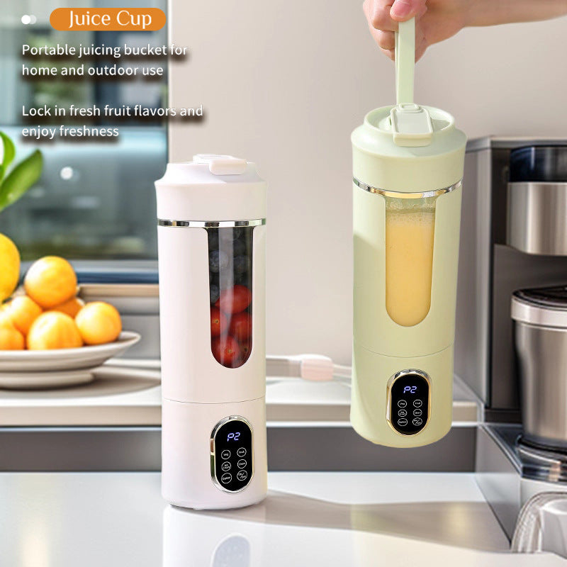 2-in-1 Portable Rechargeable Blender Cup - 600mL, 12-Blade Ice Crusher, Cordless Juicer for Home & Outdoor