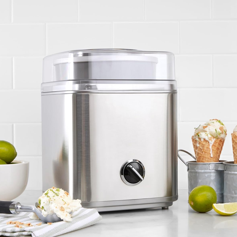 Ice Cream Maker Machine, 2-Quart Ice Cream, Sorbet and Frozen Yogurt Machine，Cream Machine Kids Friendly DIY Household DIY Fruit Ice Cream Maker for Kitchen & Car Use