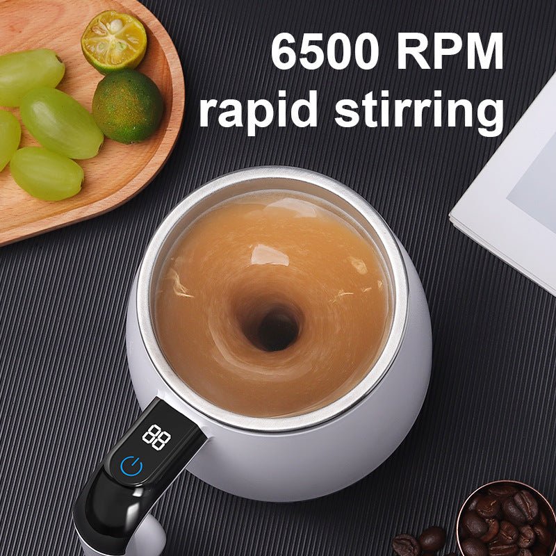 Automatic Magnetic Stirring Coffee Mug with Temperature Display - 316 Stainless Steel Self Stirring Mug - MeeToYo Home Appliance Factory Shop