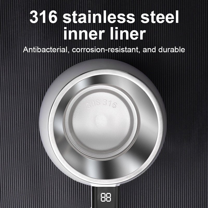 Automatic Magnetic Stirring Coffee Mug with Temperature Display - 316 Stainless Steel Self Stirring Mug - MeeToYo Home Appliance Factory Shop