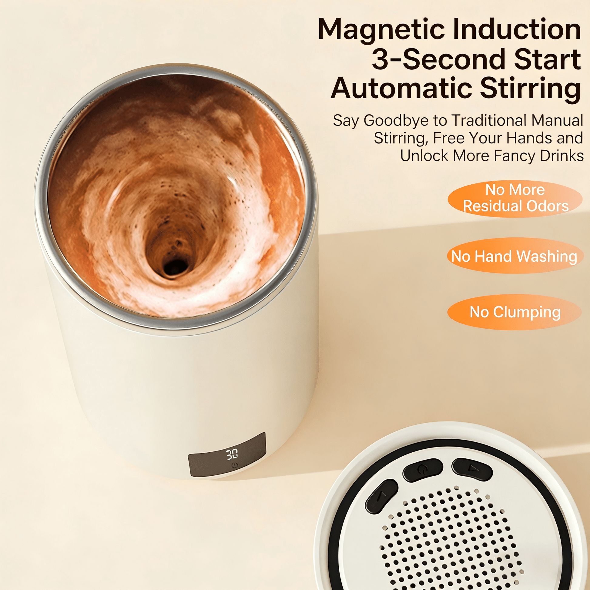 Automatic Magnetic Stirring Function of Meetoyo Smart Mug