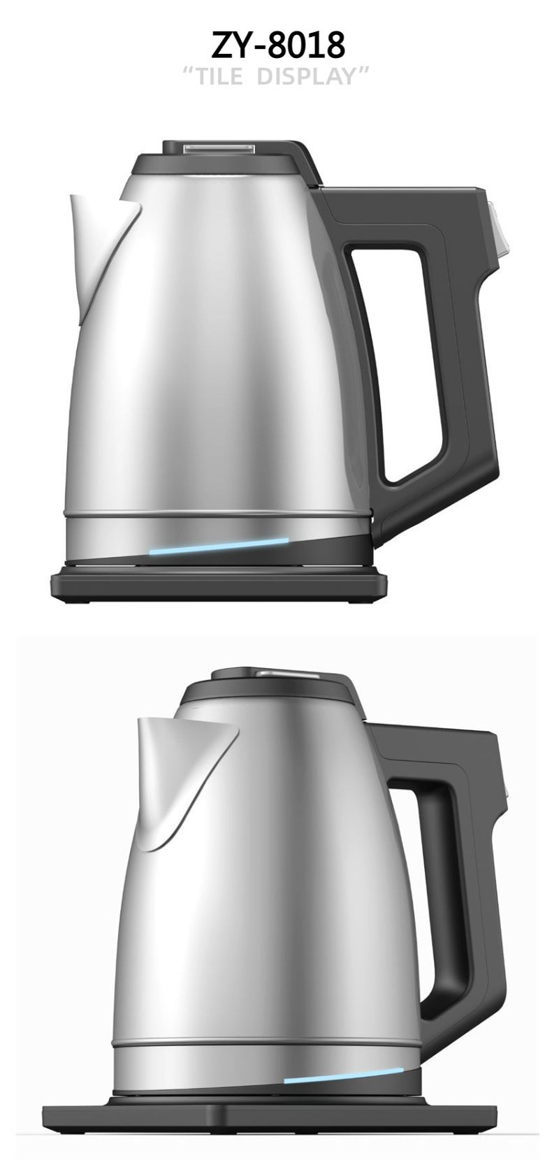 Factory Direct Sale Electric Tea Kettle, Water Boiler & Heater, 1.8 Liter, Cordless Serving, 1500 Watts for Fast Boiling, Auto-Shutoff and Boil-Dry Protection, Stainless Steel 