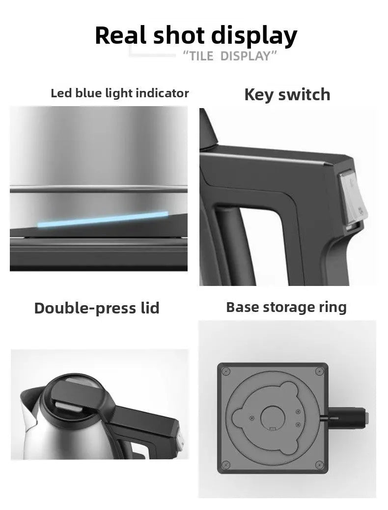 1.8L Electric Tea Kettle - 1500W Fast Boil, Auto-Shutoff | Meetoyo